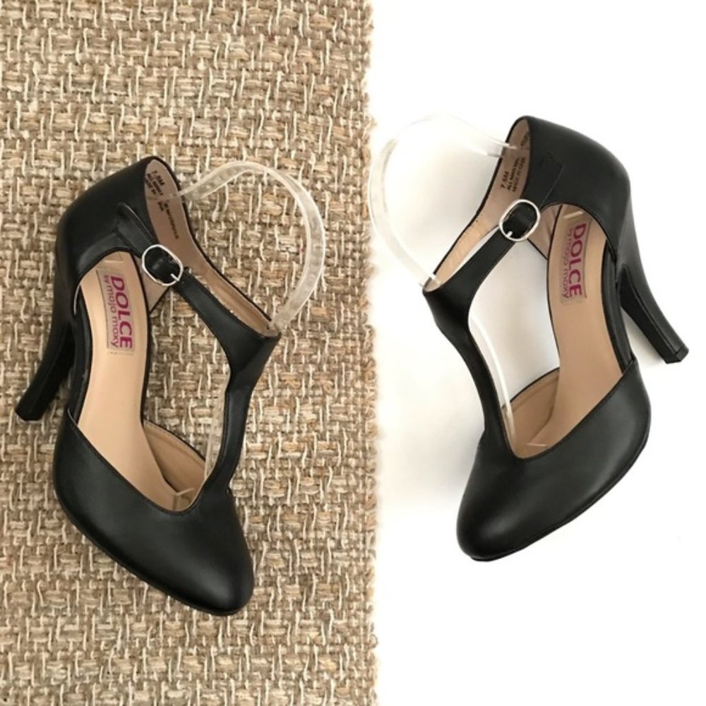 Dolce by Mojo Moxy Black Retro Mary Jane Heels